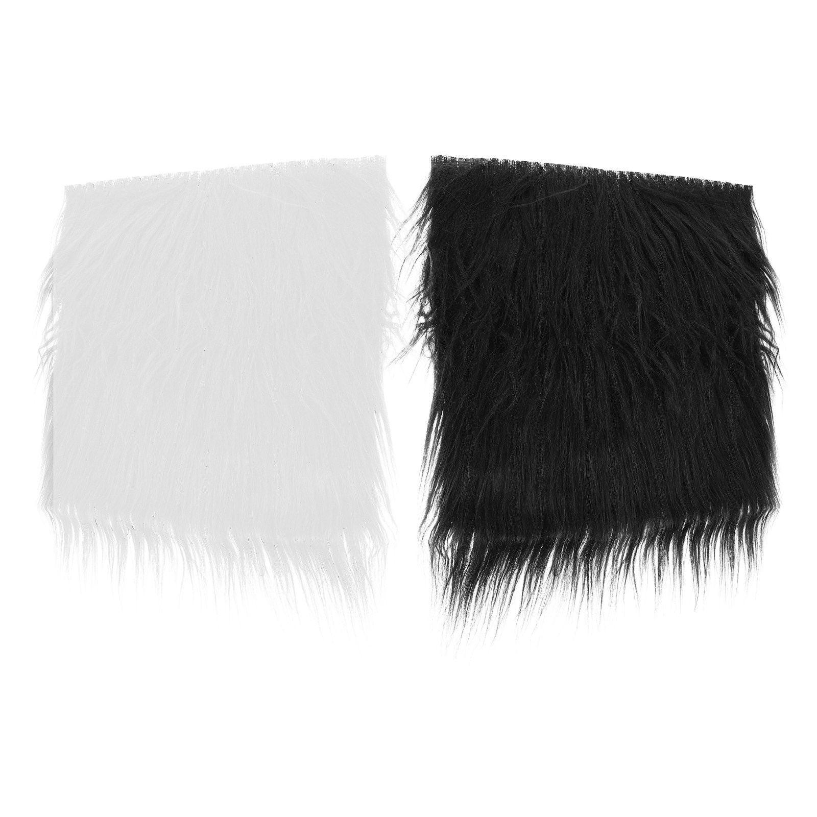 Home Textiles And Decor - 2Pcs Long Pile Synthetic Square Fabric