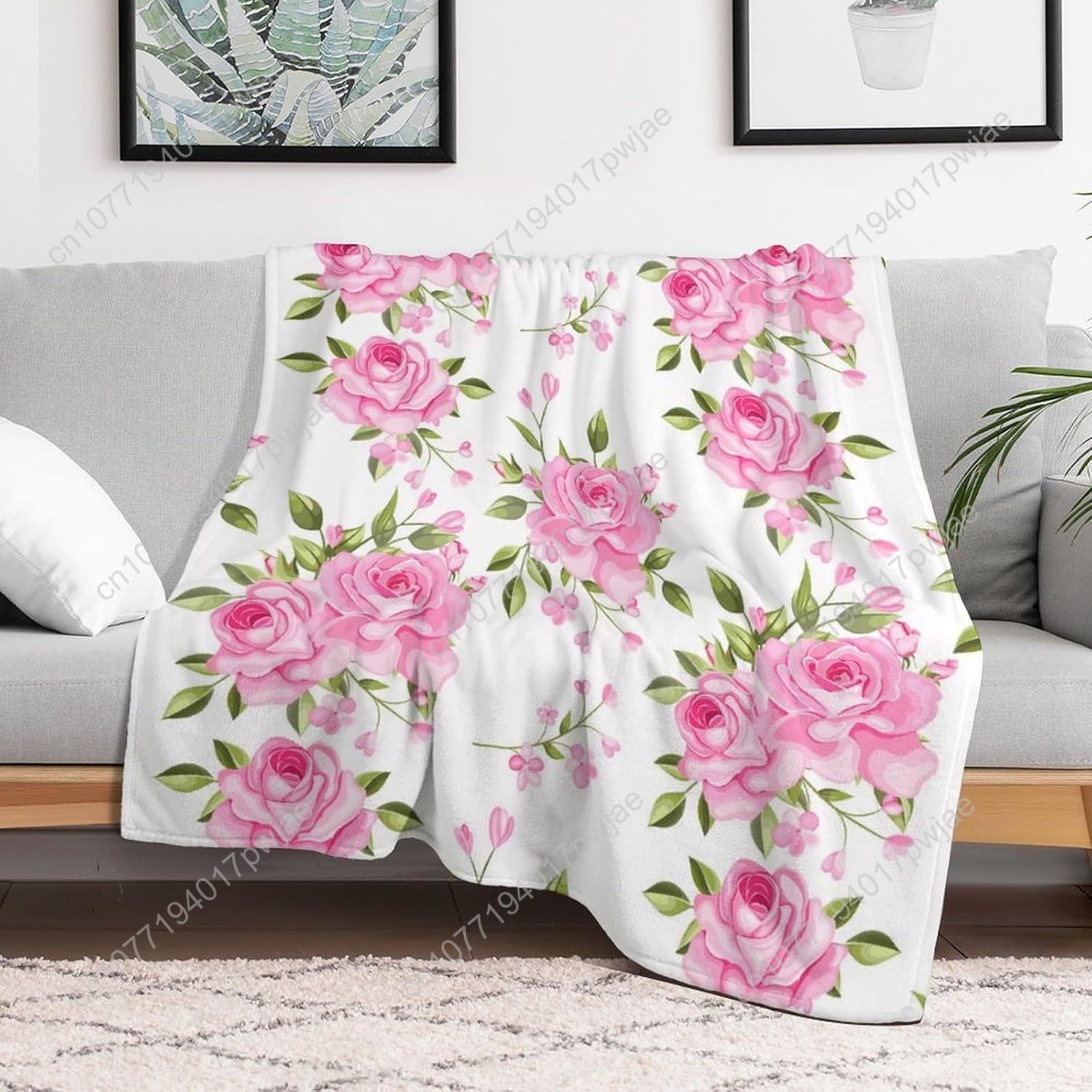 Pink Flower Throw Blanket Flor - Home Textiles And Decor reseña y precio