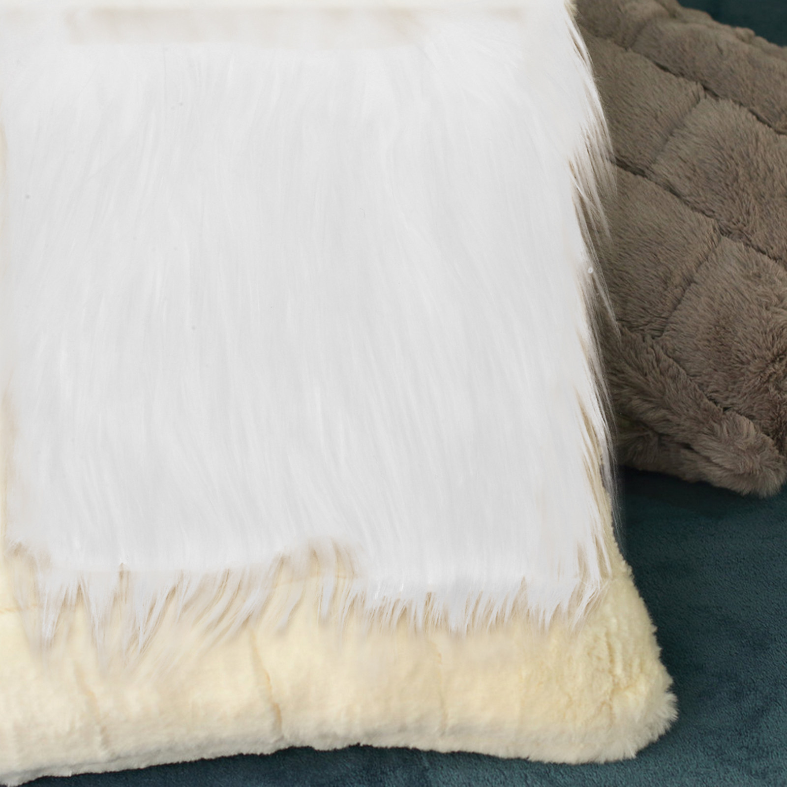 2Pcs Long Pile Synthetic Squar - Home Textiles And Decor reseña y precio