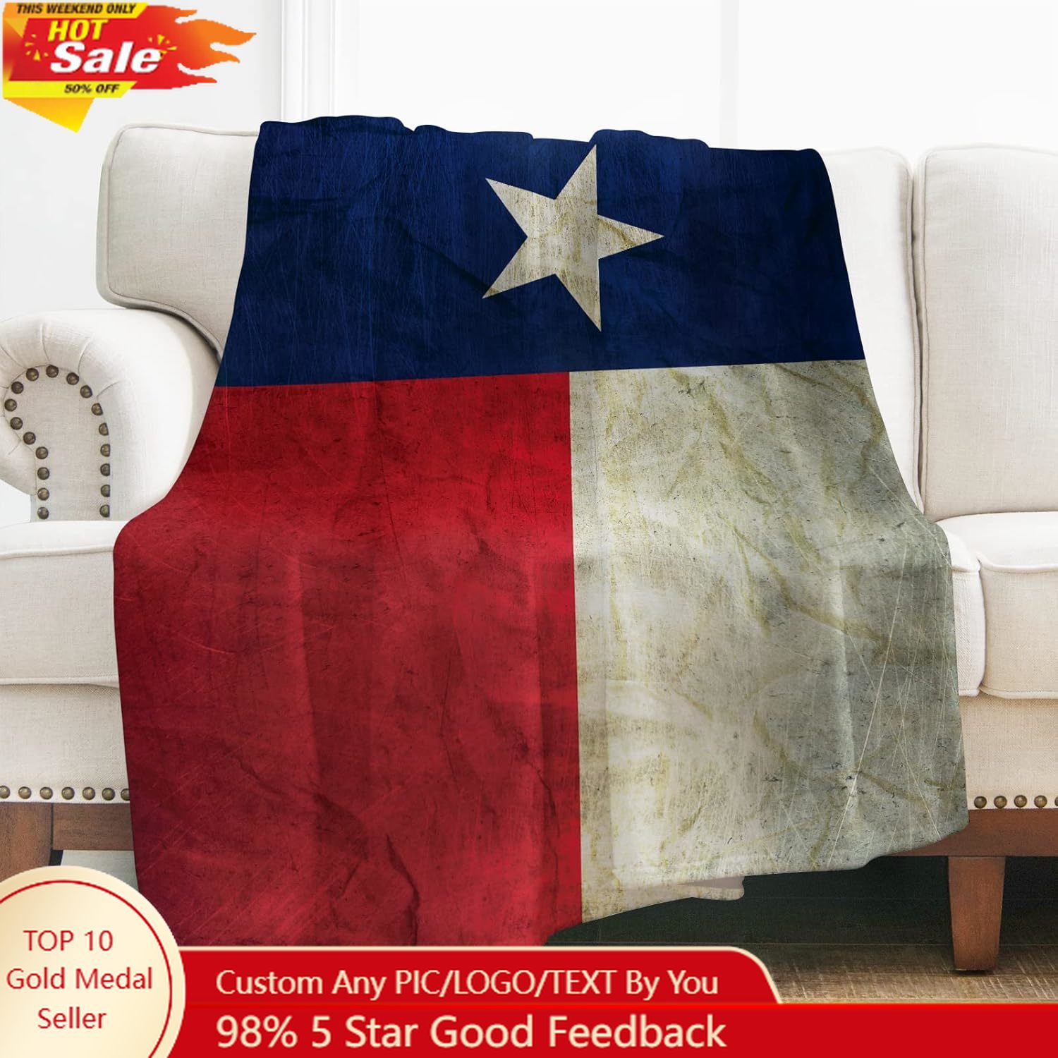 Levens Texas Flag Throw Blanke - Home Textiles And Decor reseña y precio