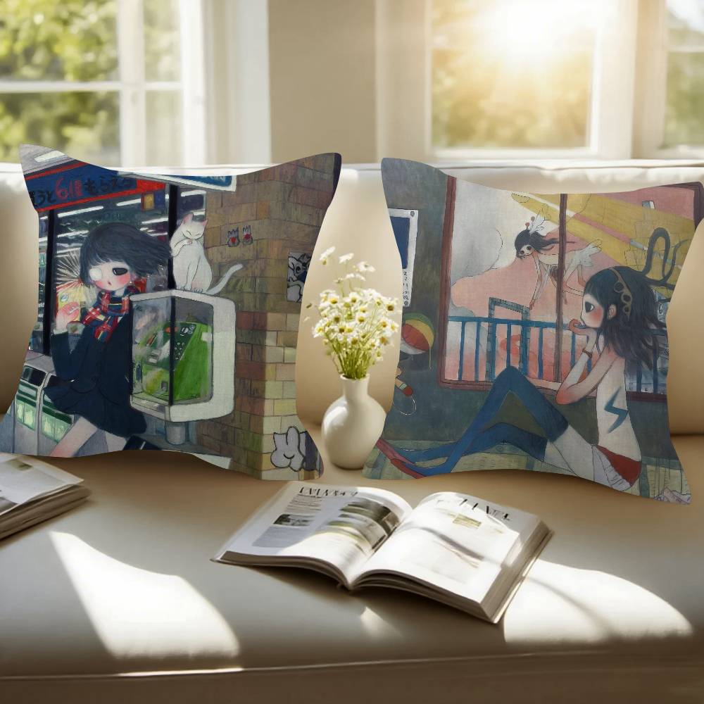 Art Aya Takano Girl  Pillow An - Aya Home Textiles reseña y precio