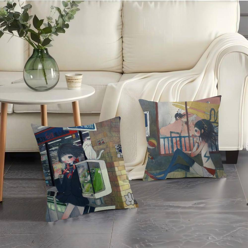 Art Aya Takano Girl  Pillow An - Aya Home Textiles reseña y precio
