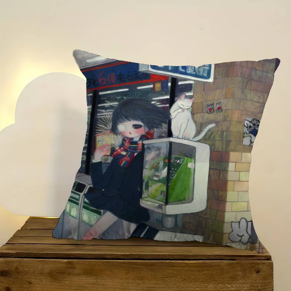 Art Aya Takano Girl  Pillow An - Aya Home Textiles reseña y precio