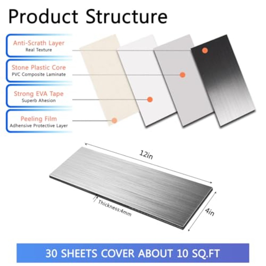 30-Piece Peel and Stick Metal  - P & C Home Textiles Usa reseña y precio
