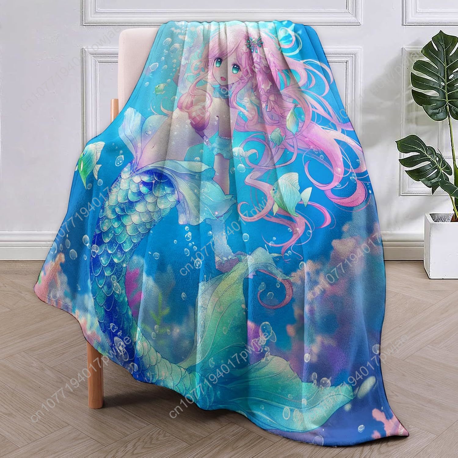 Cute Mermaid Blanket Cartoon F - Home Textiles And Decor reseña y precio