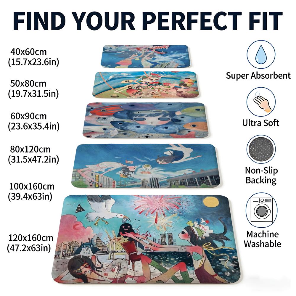 A-Aya Takano Anime Floor Mat F - Aya Home Textiles reseña y precio