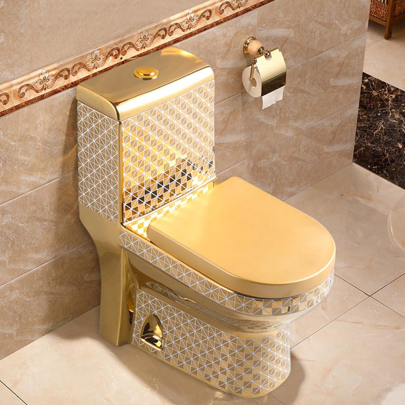 Golden Toilet,Modern One-Piece - P & C Home Textiles Usa reseña y precio